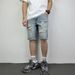 Men's Clothing Washed Ripped Denim Shorts Men's Loose Straight Ink Splash Hiphop Casual Five Point Pants_viptrois.com