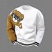 2024 Spring And Autumn Fashion Round Neck Bear Embroidered Fleece Sweatshirt_viptrois.com