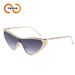 New Metal Cat Eye Frame High Quality Sunglasses One Piece Trendy Sunglasses T1383_viptrois.com
