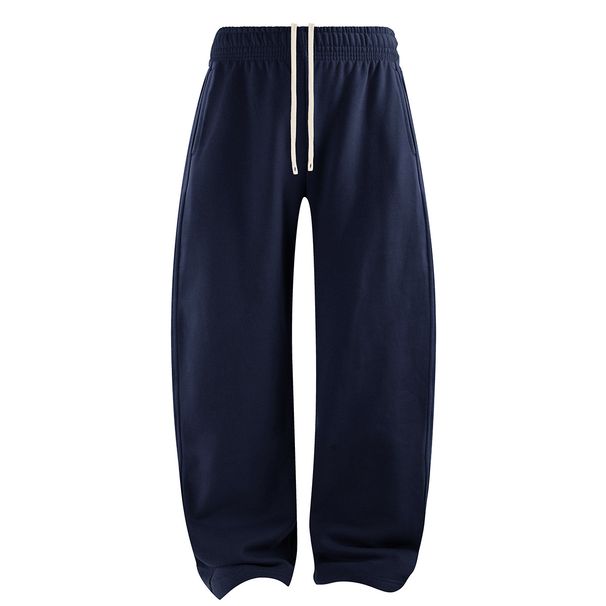 Men's Heavyweight Fleece-Lined Jogger Pants - Oversized Streetwear Sweatpants With Curved Hem, No Logo Minimalist Design For Winter (8 Colors)_viptrois.com