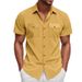 Men's New Summer Short-sleeved T-shirt Shirt Casual Loose Corduroy Workwear Heavyweight T-shirt_viptrois.com