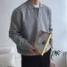 Men's Inspired Polo Knit Sweater – Breathable Button-Down Collar Pullover (Black/Beige/Grey/Brown)_viptrois.com