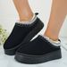 SHLIANG Snow Boots for Women Winter New Cashmere Warm Thick Soles Without Heel-covered Hair Half Slipper Cotton Shoes for Women Y0076_viptrois.com