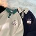 Men's Waffle Knit Polo Shirt Trendy Loose Retro Casual Collared Jacket Spring Fashion For Men_viptrois.com