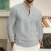 Men's Waffle-Knit Stand Collar Polo Shirt – Breathable Button-Up Long Sleeve (S-XXXL, 6 Colors)_viptrois.com