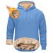 Men's Clothing Couple Plus Velvet Thick Warm Loose Student Hooded Men's Pullover Trendy Brand Ins Lambskin Jacket_viptrois.com