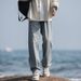 Men's Loose Straight-Leg Jeans – Spring/Summer Vintage Washed Denim, Streetwear Style, Wide-Leg Trousers (Casual, Comfort Fit, Trendy)_viptrois.com