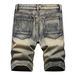 Men's Clothing In Stock 2024 Ashion Brand Jeans Straight Men's Slim Trousers Trendy Youth Denim Shorts_viptrois.com