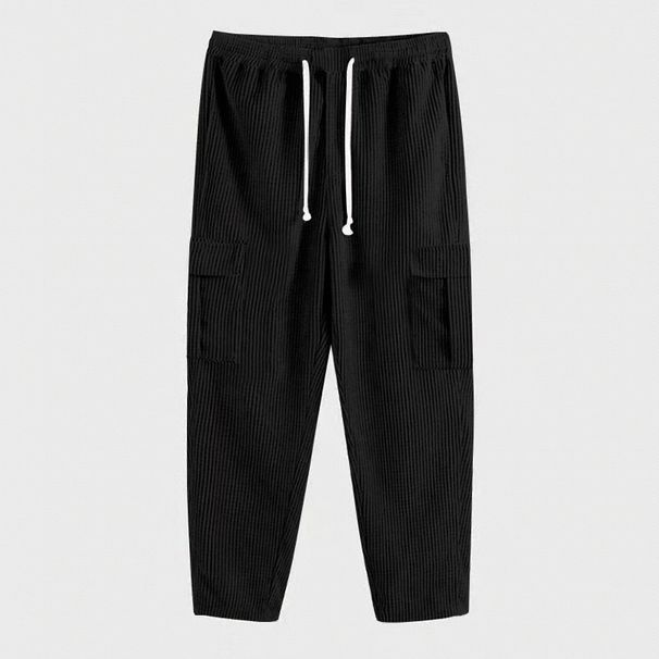 Men's Trousers Corduroy Trousers Men's Autumn Loose Straight Wide-leg Trousers Solid Color Multi-pocket Men's Casual Trousers_viptrois.com
