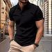 Men's Short Sleeve Solid Color Short Sleeve Daily Casual Lapel Casual Short Sleeve Button Down T-shirt Casual Top For Men_viptrois.com