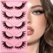 5 Pairs Cat Eye False Eyelashes - Voluminous Wispy Flared Lashes With Fox Effect, Natural Looking & Dramatic Curl For Eye Lengthening_viptrois.com