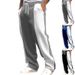 Men's Casual Sporty Jogger Pants - Breathable Quick-Dry Polyester Blend With Color Block Design, Comfortable Loose Fit For Running, Gym & Daily Wear_viptrois.com