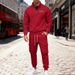 Men's Large Size Velvet Sweatshirt With Half Zipper Stand Collar Solid Color Casual Pullover For Workwear Trousers Suit_viptrois.com