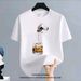 【DORAE】Unisex Oversized T-shirt (100% Cotton) Off-White ("Pouring Whiskey" Print & Elegant Bar Casual Design) – Casual Style For Everyday Casual_viptrois.com