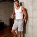 Men's Cotton Cargo Shorts Casual Loose Fit 5-Pocket Elastic Waistband Comfortable Summer Shorts For Outdoor Sports_viptrois.com
