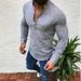 Men's Clothing Autumn New Solid Color Long Sleeved Casual Polyester Half Open Shirt_viptrois.com