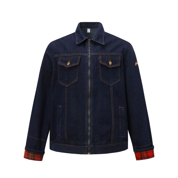 Jia Yi Ku Men's 2025 Spring New Style American Washed Blue Cowboy Jacket Exterior Work Set For Men_viptrois.com