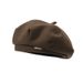 Korean Style Autumn Winter Woolen Metal Label Beret Women Octagonal Big Head Circumference Make Your Face Look Smaller_viptrois.com