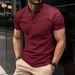 2025 Summer T-shirt Men's Button-down Henry Collar Polo Shirt_viptrois.com
