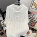 Men's Stylish Hollow-Out Collar Short-Sleeve Knit Shirt, Summer Retro Loose Fit Casual T-Shirt, Breathable & Machine Washable_viptrois.com
