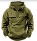 Fall/Winter New Style Men's Hooded Solid Color Sweatshirt - Youth Sports Multi-Pocket Leather Jacket_viptrois.com