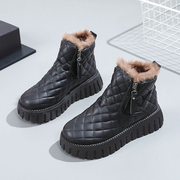25 New Style Women's Cotton Boots With Fleece Mid-top Cotton Shoes And Women's Snow Boots_viptrois.com