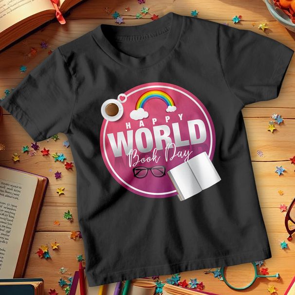 Boys And Girls Happy World Book Day 100% Cotton T-shirt Mens Tees Tops Tee Costume Outfits Apparel #WBD_viptrois.com