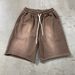 Men's Clothing Vintage Washed High Street Distressed Hem Lightweight Cotton Shorts For Men & Women – Dopamine Relaxed Fit, Spray-Dyed Colors_viptrois.com
