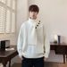 Detachable Scarf Sweater Men's Autumn And Winter New Warm Loose Knit Sweater Top_viptrois.com