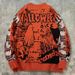 Men's Clothing Halloween Themed Evil Pumpkin Jacquard V Neck Knitted Cardigan, Trendy, Fashionable, And Loose Fitting Sweater_viptrois.com