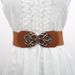 European and n fashion retro rose to button wide version of the waist elastic down dress lady belt_viptrois.com