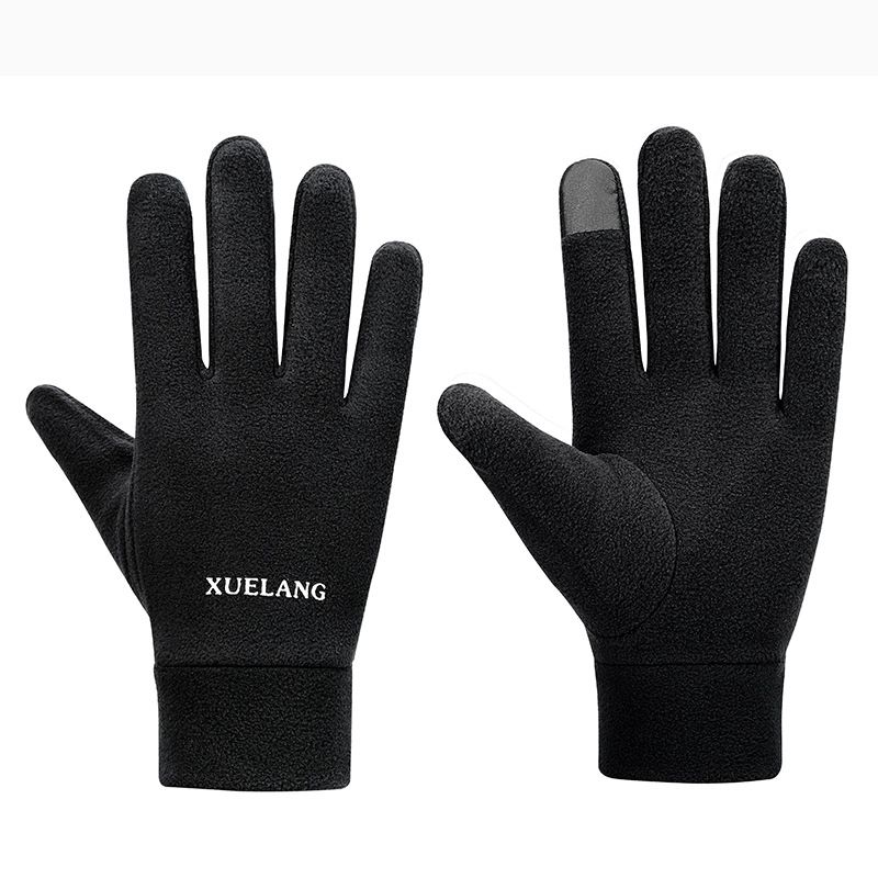 Polar Fleece Gloves Men's Fall And Winter Fleece Warm Sports Gloves Skiing Cycling Motorcycle Hiking Driving Fleece Cold Gloves_viptrois.com