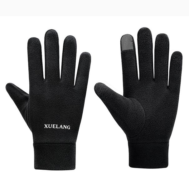 Polar Fleece Gloves Men's Fall And Winter Fleece Warm Sports Gloves Skiing Cycling Motorcycle Hiking Driving Fleece Cold Gloves_viptrois.com