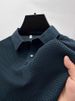 Foreign Trade Seamless Ice Silk Short Sleeved T Shirt Men's Summer Business Casual Elastic Anti Wrinkle Breathable Round Neck Thin Top_viptrois.com