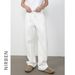 Nirben Men's Style Solid Color Sweatpants Elastic Waist Loose Flare Casual Wide Leg Sports Pants_viptrois.com