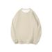 Youth Versatile Solid Color Hoodie With Cotton Off Shoulder Sleeves, Round Neck Pullover, Long Sleeves_viptrois.com