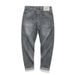 Large Size Men's Clothing Spring And Summer Holes, Gray Jeans, Men's Trendy Brand, Slim-fitting Thin Denim Trousers, Men's Foreign Trade Men's_viptrois.com