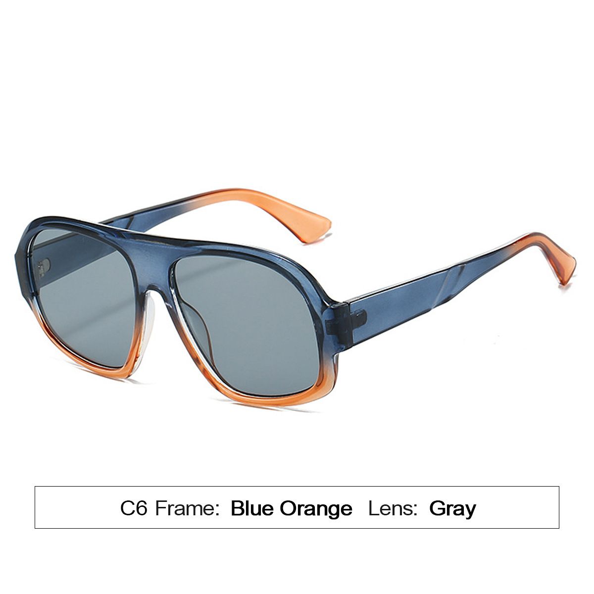Men's Sunglasses Autumn Square Large Frame Fashionable Personality Gradient Women's Anti Blue Light UV Sunglasses_viptrois.com