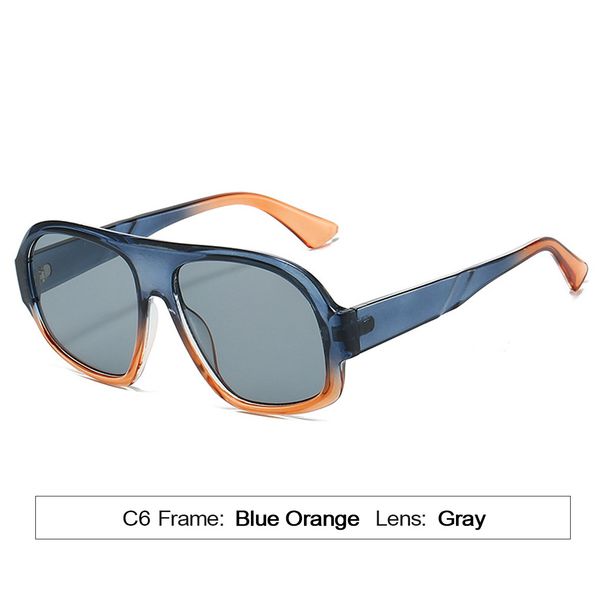 Men's Sunglasses Autumn Square Large Frame Fashionable Personality Gradient Women's Anti Blue Light UV Sunglasses_viptrois.com