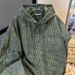 Green Foam Gauze Checkered Shirt Men's Style Hong Kong Retro Long Sleeved Shirt Pullover Top_viptrois.com