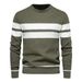 1 Striped Knit Pullover Casual Round Neck Autumn Winter Color Block In Stock Sweater European Size Men's Beige_viptrois.com