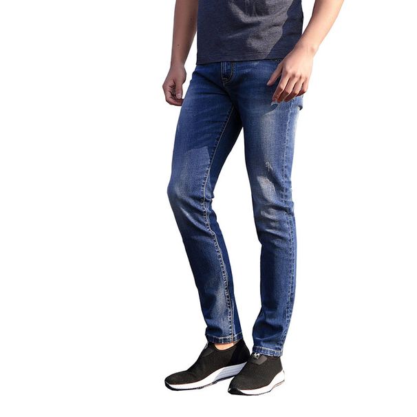 Micro-elastic Mid-waist Comfortable Jeans Spring Straight Slim Slim Breathable Skin Trousers Man_viptrois.com