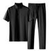 Men's Clothing Light Luxury Business Casual Ice Silk Suit Men's Summer Casual Short Sleeved Thin Striped Two Piece Suit Men's Clothing_viptrois.com