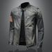 Men's Clothing Stand Up Collar Motorcycle Jacket Retro Handsome_viptrois.com