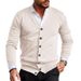 Men’s V-Neck Knit Cardigan – Slim-Fit Long Sleeve Sweater (M-5XL) – Autumn/Winter Essential_viptrois.com