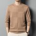 Pure Spring And Autumn Thin Wool Knitted Base Shirt Men's Round Neck Middle-aged Sweater Mulberry Silk Long Sleeve T-shirt_viptrois.com