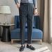 Men's Clothing Naples High Waist Trousers Men's Drape Slim Fit Business Trend Straight Casual Trousers Black Suit Trousers_viptrois.com