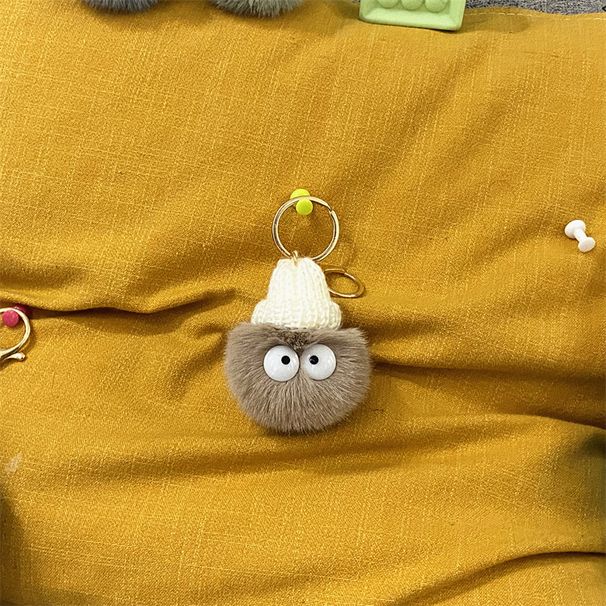 Bag Charm Celebrity Ugly Cute Little Coal Ball Keychain Cute Cartoon Plush Bag Pendant Car Key Chain Mobile Phone Accessories_viptrois.com