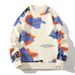 Graffiti Loose Hoodie Men's Round Neck Long Sleeved T-shirt Trendy Brand Base Shirt_viptrois.com