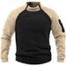 Loom Loom Manufacturer Cross-Border European American Stand Collar Sweatshirt Spring And Autumn Loose Double Sleeve Color Block_viptrois.com